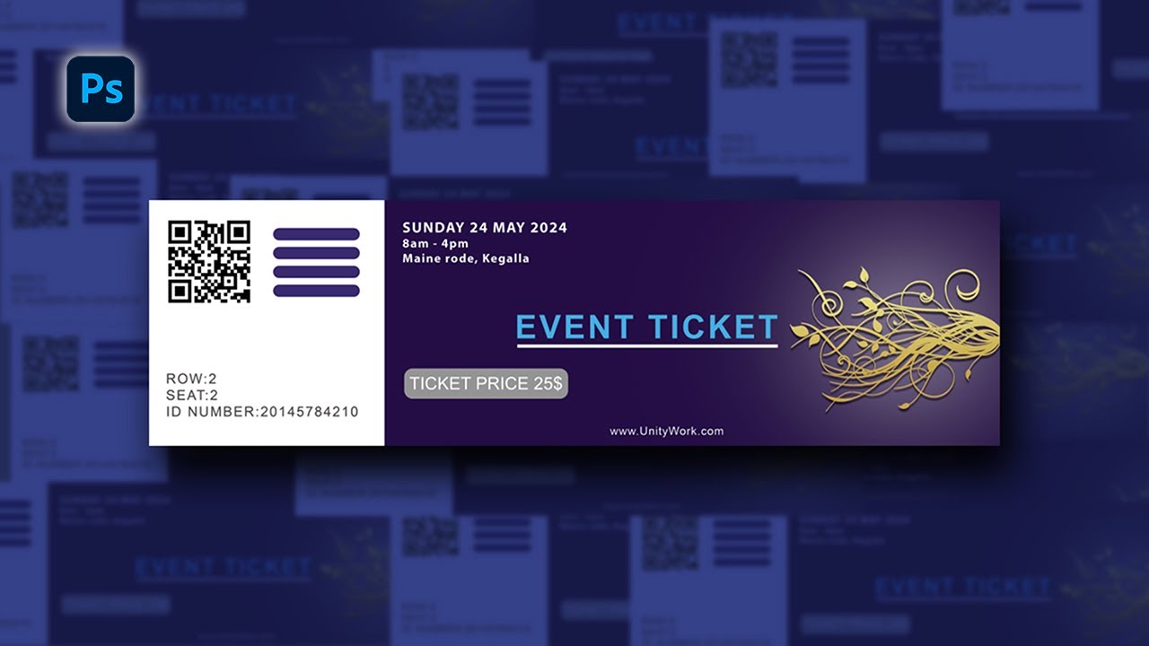 Event Ticket Design | Adobe Photoshop Tutorial