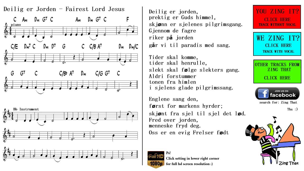 Deilig Er Jorden Piano Flute and Accordion You Zing It