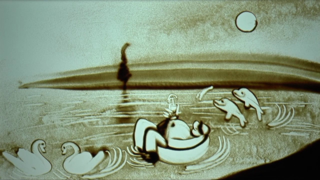 Wonderful World - musical family - Sand Art by Ilana Yahav - משפחה מוסיקלית - ציור בחול של אילנה יהב