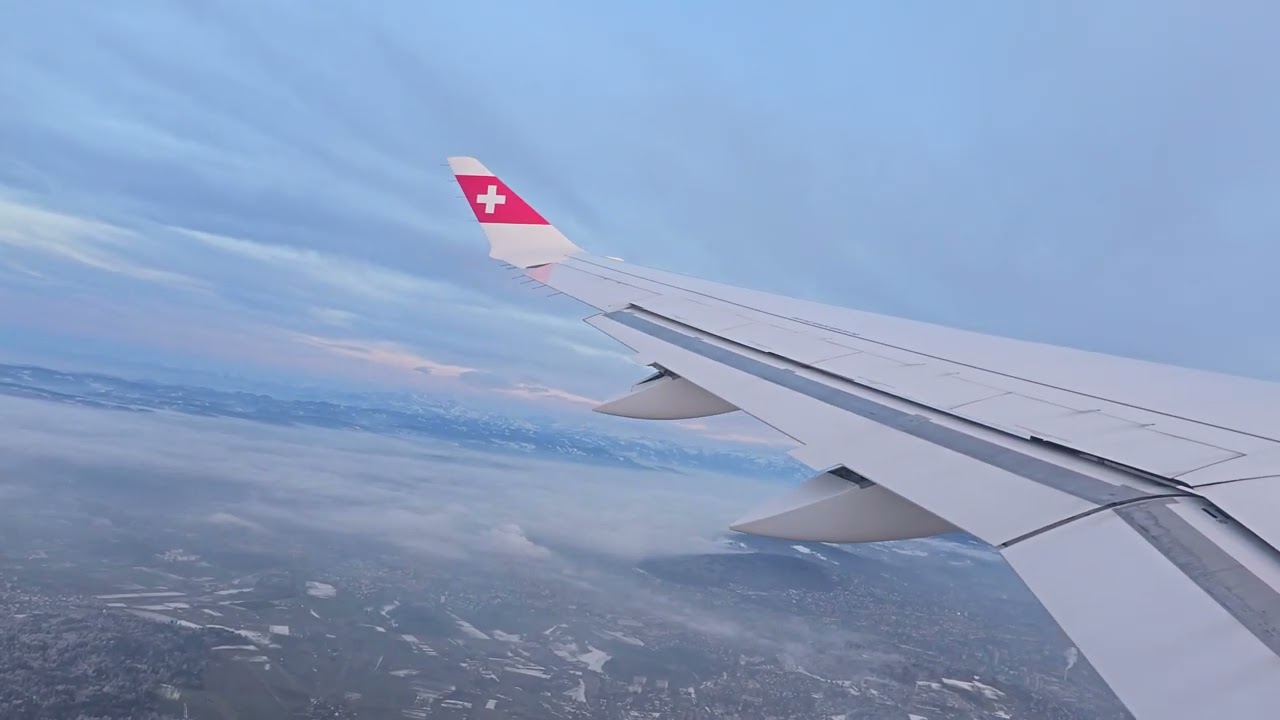Winter Takeoff in Zürich Switzerland / A220/ 2026/ 4K