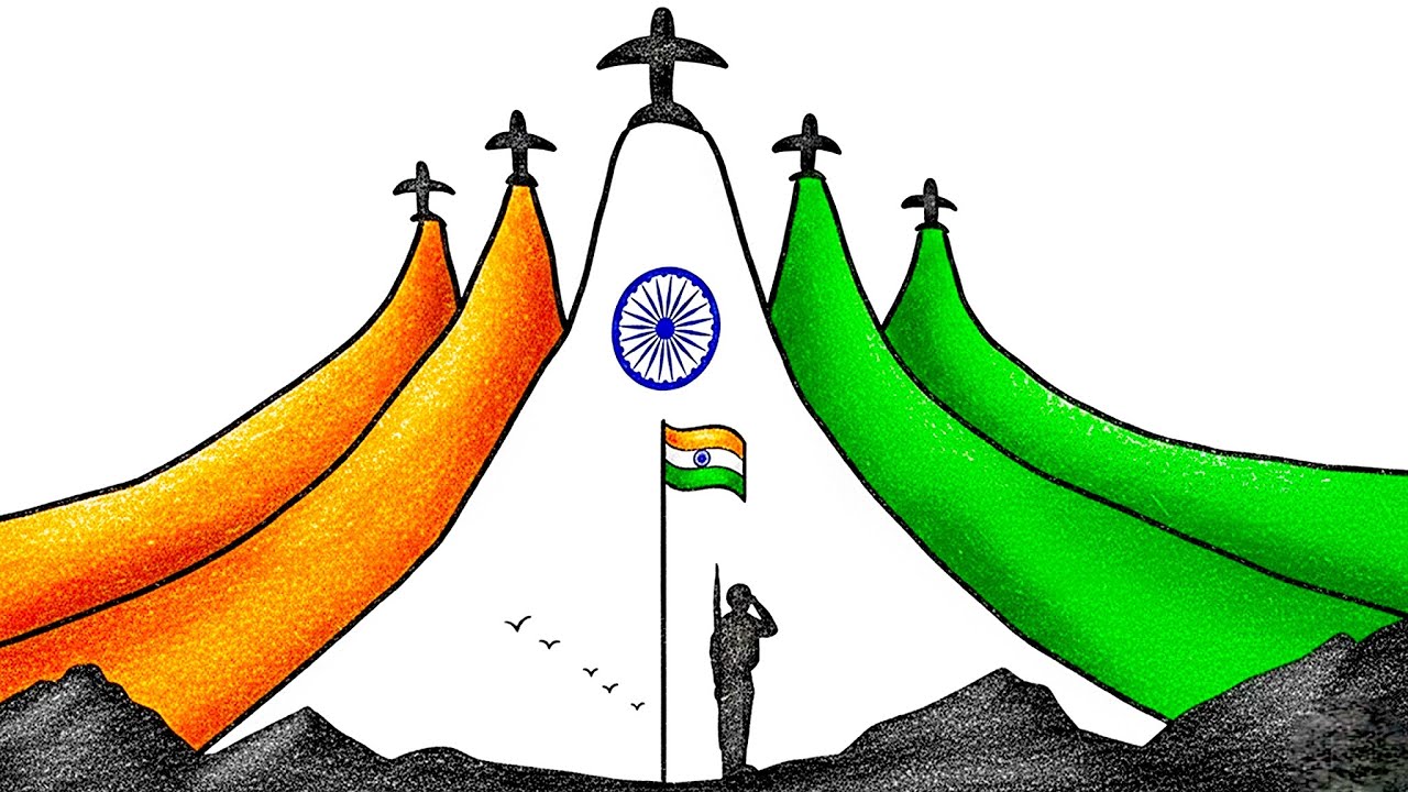 Republic Day drawing easy | Republic Day poster drawing | Happy Republic Day drawing | I Love India