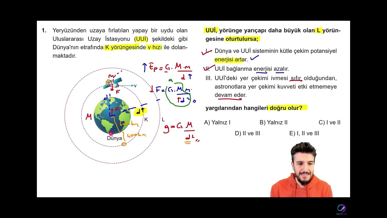 3. Öncül güzel kütle çekim sorusu
