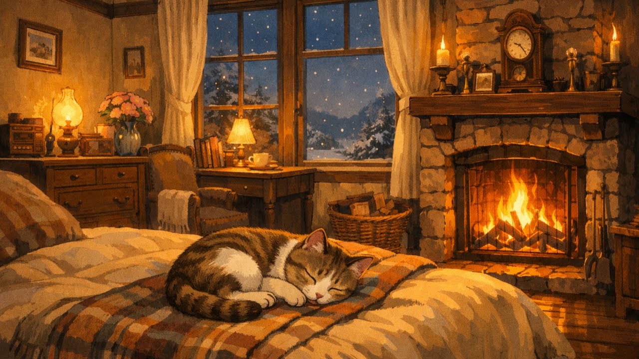 vintage jazz on a snowy 1950s night in a cozy bedroom | warm ambience to relax, Vol. 5