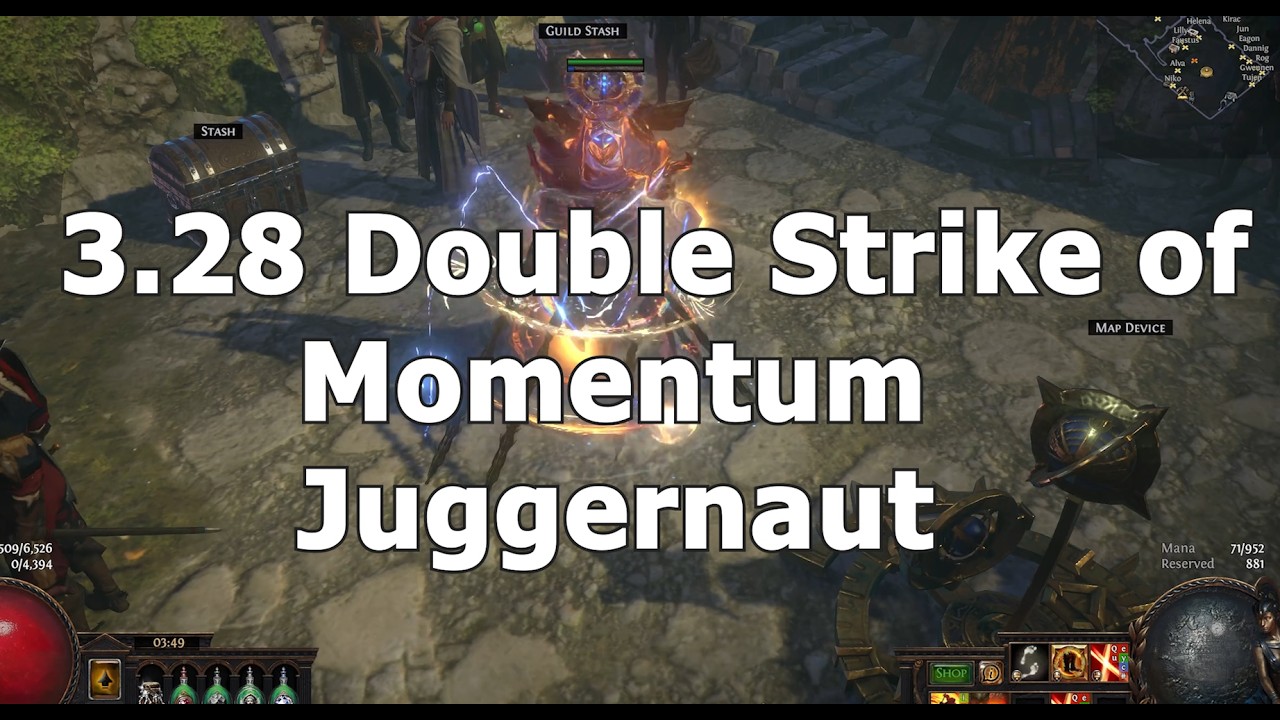 Double Strike of Momentum Juggernaut - PoE 3.28 Mirage - Delve build overview