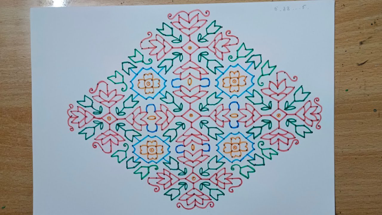 33 chukkala muggulu.. simple rangoli..big kolam..