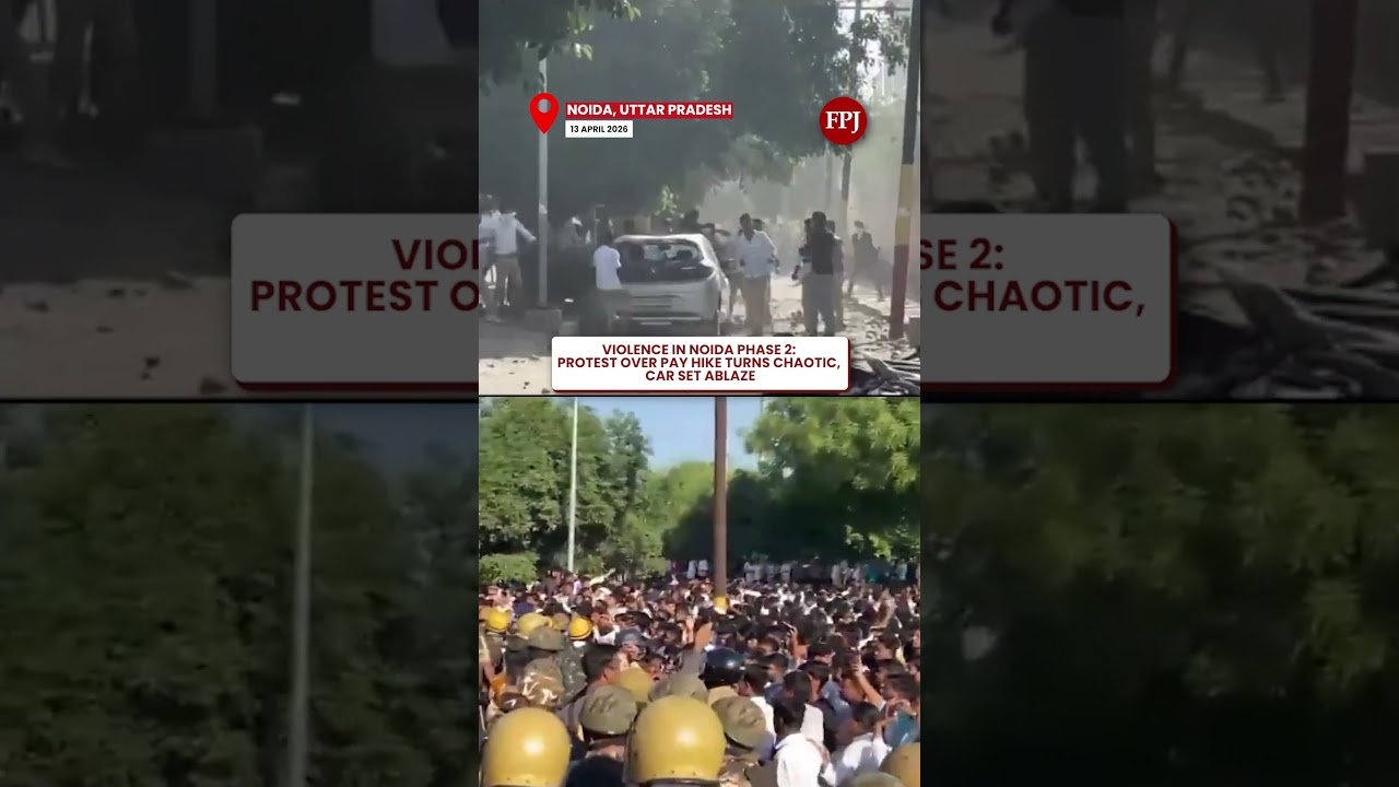 Noida Erupts: Workers Torch Vehicle During Salary Hike Protest in Phase 2