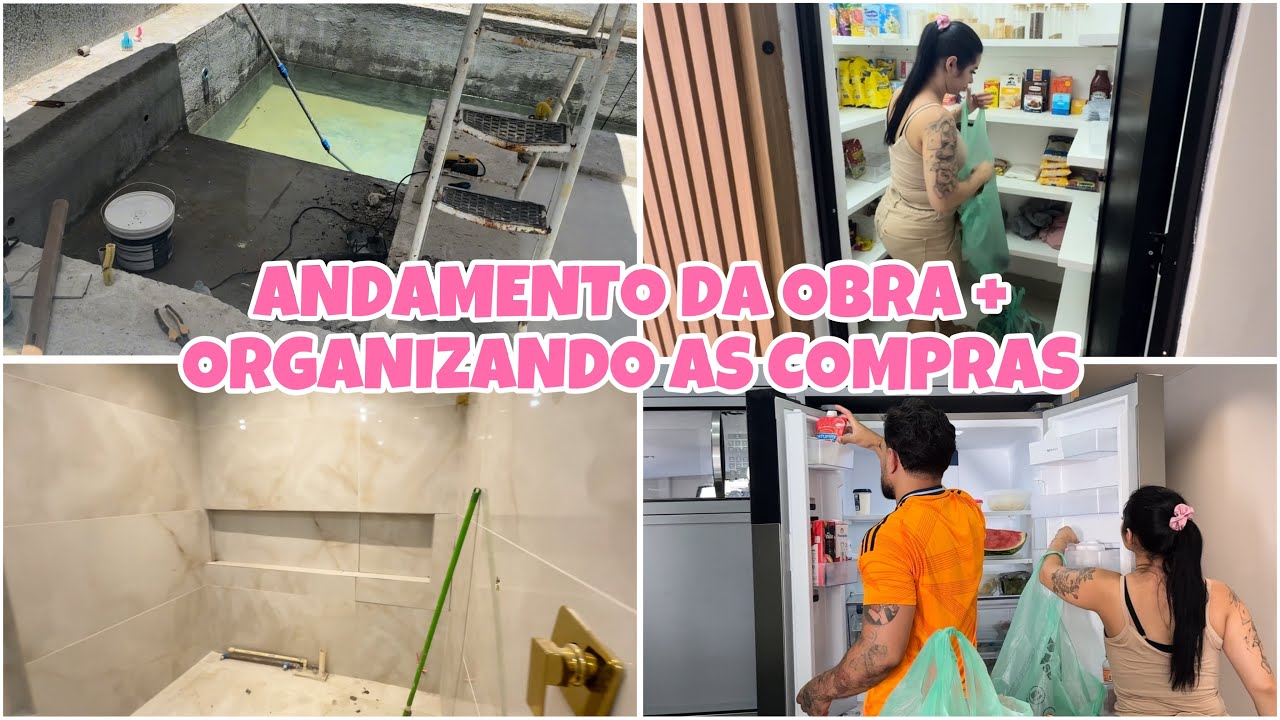 TIVEMOS QUE REFAZER O BANHEIRO, COMEÇARAM A MEXER NA PISCINA + ORGANIZANDO A DISPENSA 😍