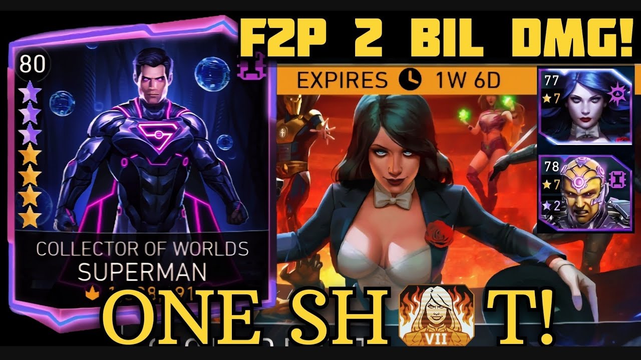 NEW F2P ONE SHOT!🔥 Collector Of Worlds SUPERMAN H7 This Is Magic Solo Raid in Injustice 2 Mobile