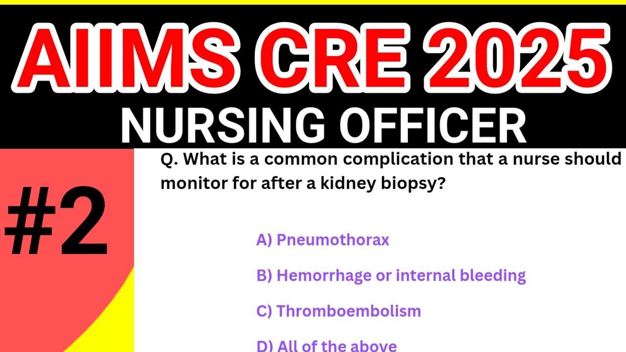 AIIMS CRE 2025 | CRE Nursing Officer | AIIMS | ESIC | MCQ - 2