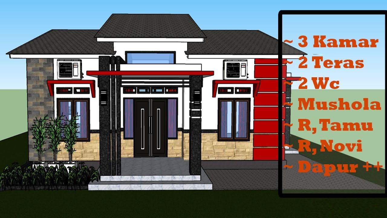 Desain Rumah 9x9 M Dengan 3 Kamar Cocok Untuk Keluarga Besar