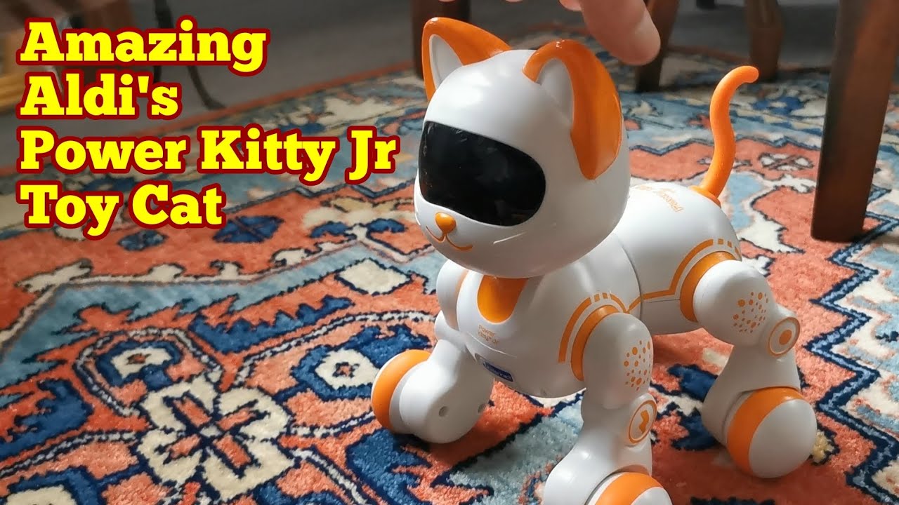 Удивительный робот-игрушка Aldi Power Kitty Jr с дистанционным управлением, котенок/кошка, распак...
