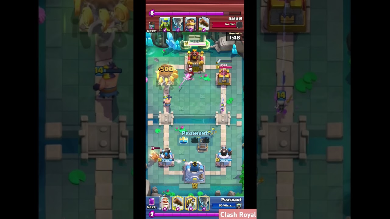 Clash Royal Battle, Monk Vs Magic Archer and The Log #clashroyale
