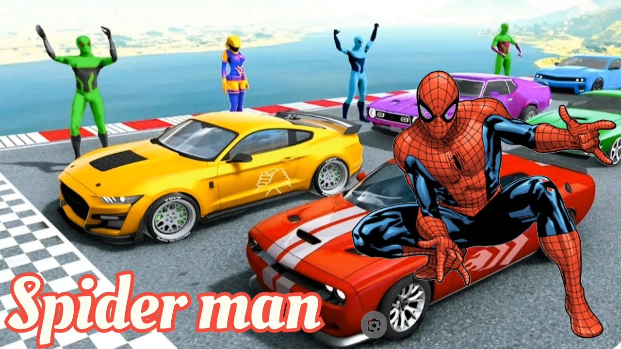 GTA Vs Spider Man Car Race 😱 | Superhero Extreme Challenge #gta #spiderman #gaming #games #trending 