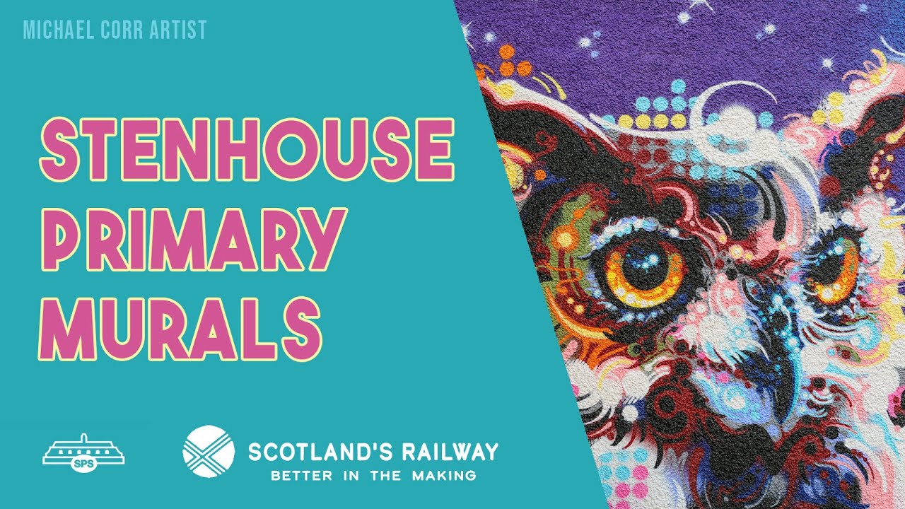 Stenhouse Primary School Murals in partnership with Network Rail Scotland. Michael Corr Artist