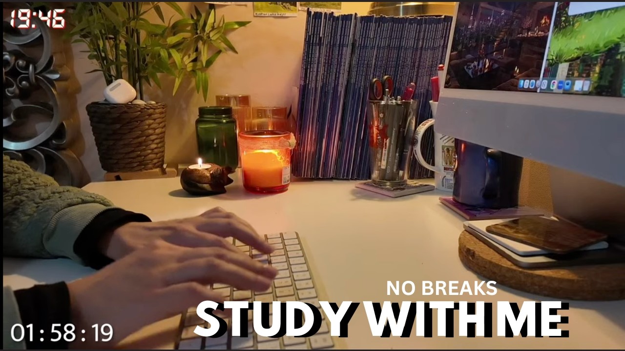 LIVE 🔴  Study With Me | NO BREAKS | 🌧️ Rain  Sounds