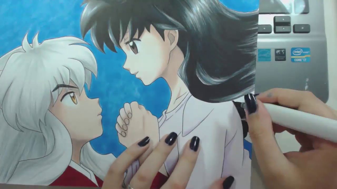 Speed Drawing - Inuyasha and Kagome (InuYasha) 