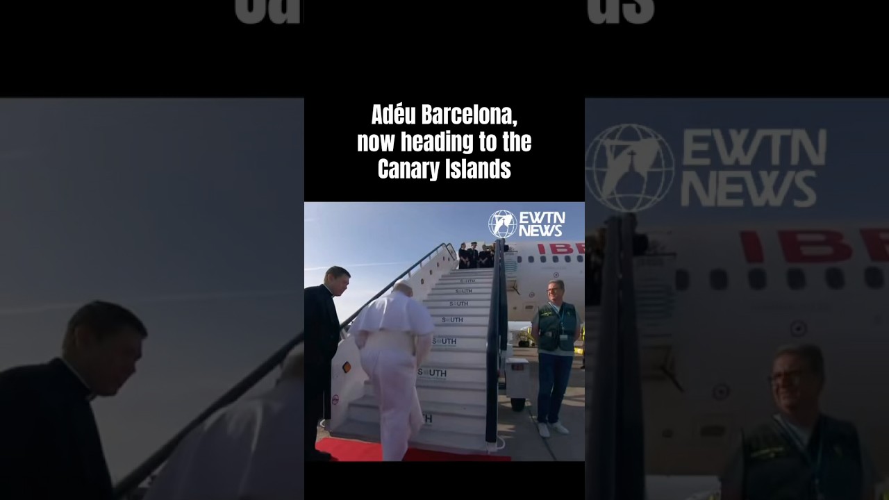 Pope Leo departs Barcelona and makes the third leg of his trip to the Canary Islands