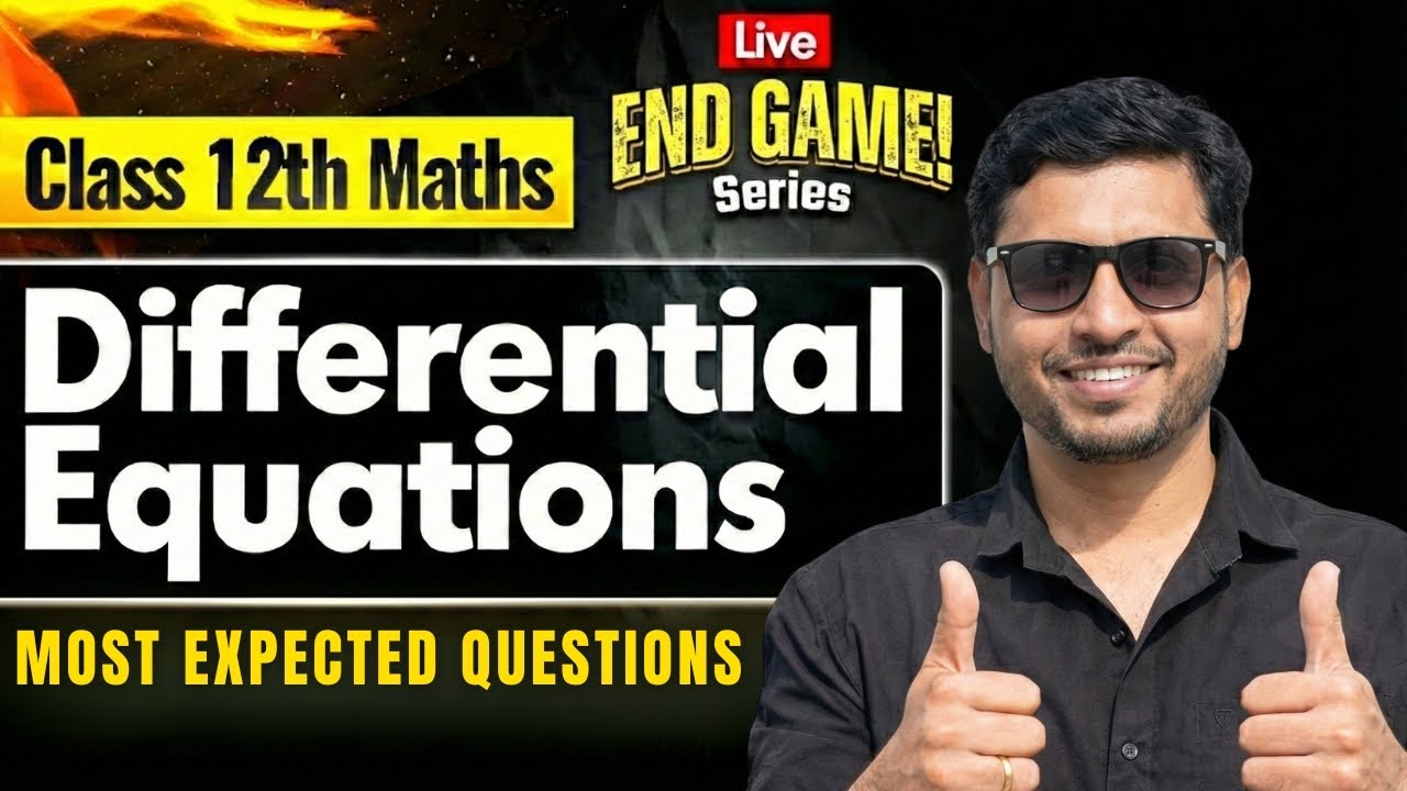 Most Important Questions | Differential Equations | 12th HSC Maths II | RK SIR | END GAME SERIES
