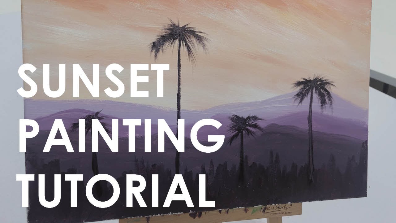 DIY Sunset Acrylic Painting