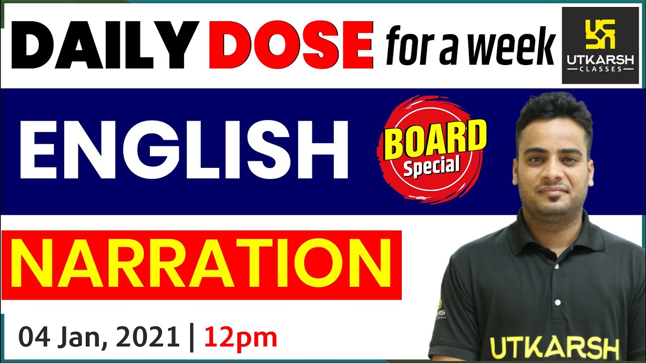 Narration | English | Daily Dose | Shrawan Sir | Utkarsh Online School