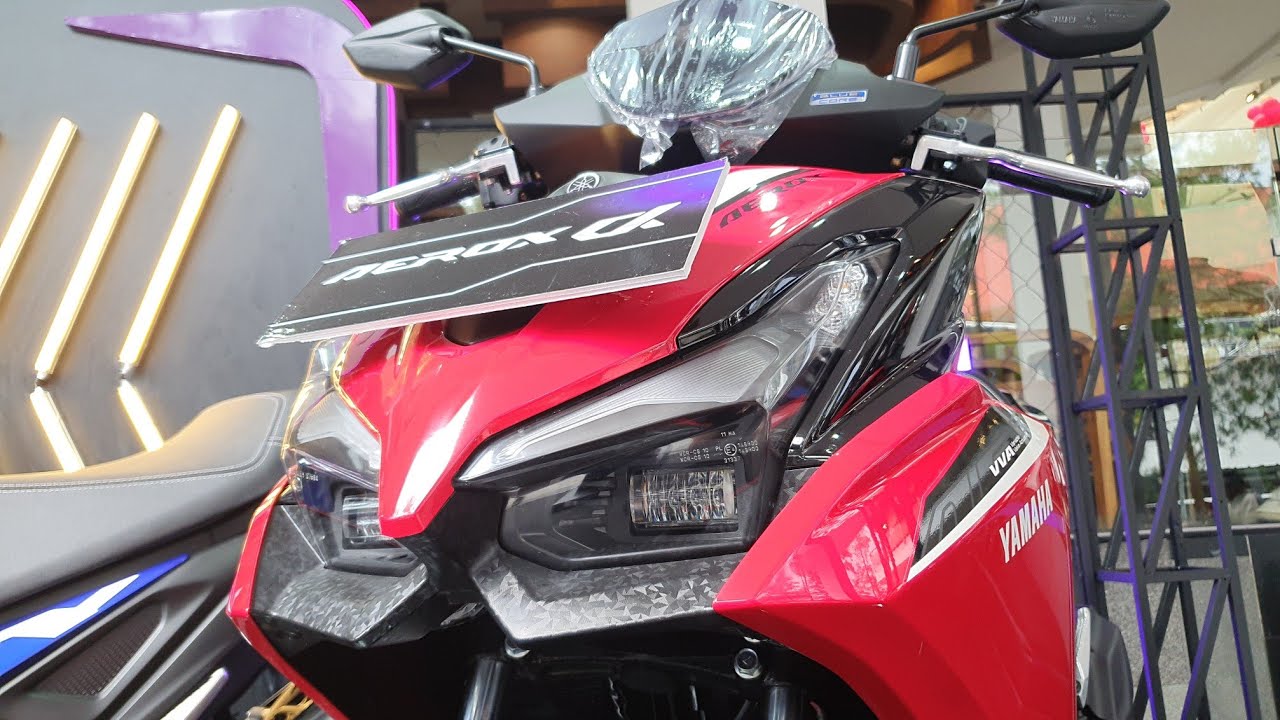 New 2025 Yamaha AEROX Alpha in Red - Most Popular MAXi Scooter Bike!