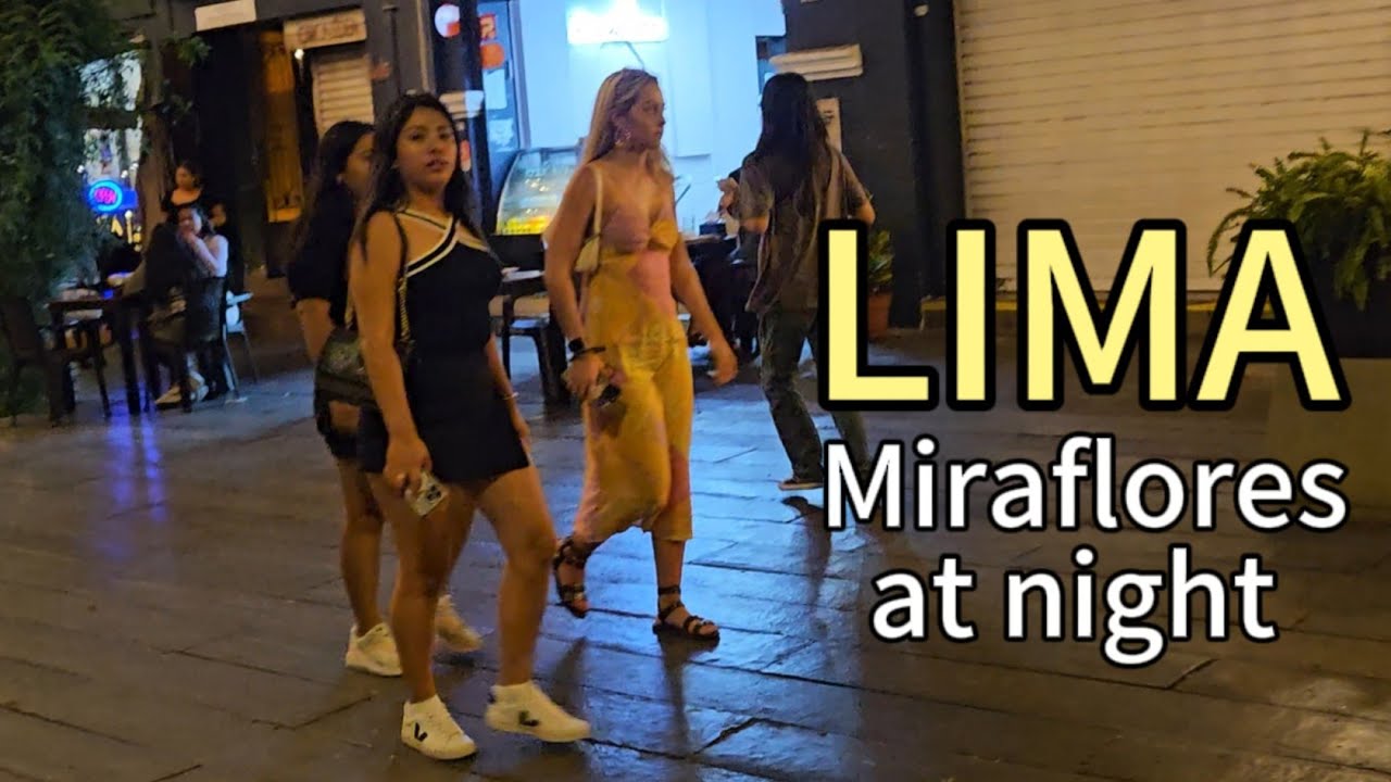 🇵🇪 4k CityWalk Tour Lima - Miraflores night | Parque Kennedy | Calle Berlín #miraflores #lima #peru