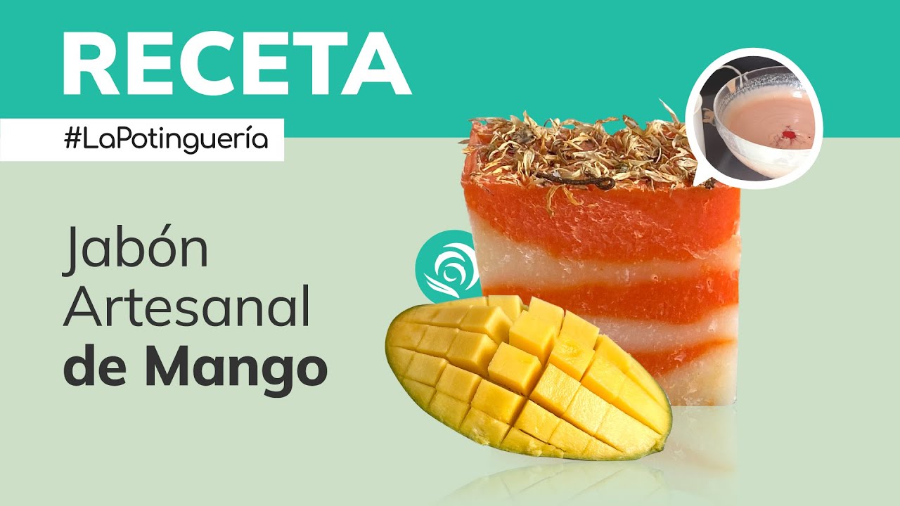 Cómo hacer Jabón Artesanal de Mango 🥭🧼 Efecto marmolado 🫧💧 PASO A PASO 🥣 Jabonarium #LaPotinguería