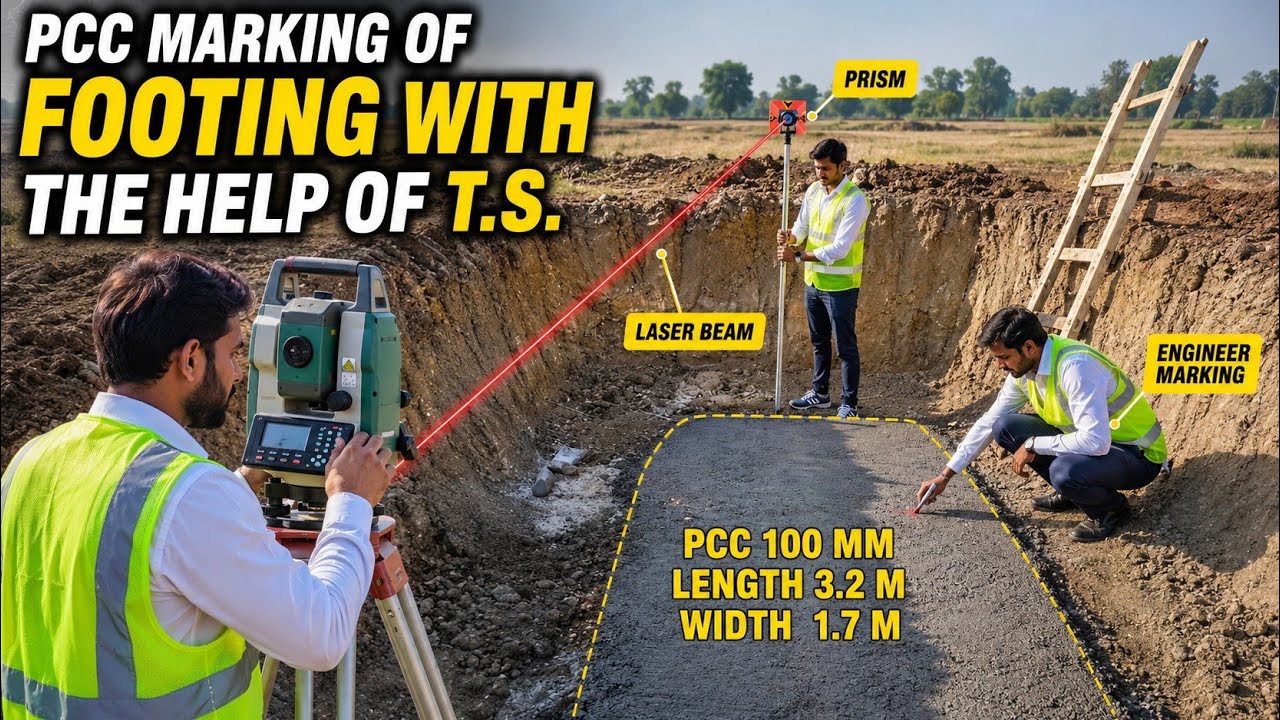 PCC point marking with the help of T.S. and coordinate find with dwg file ,  real site experience 