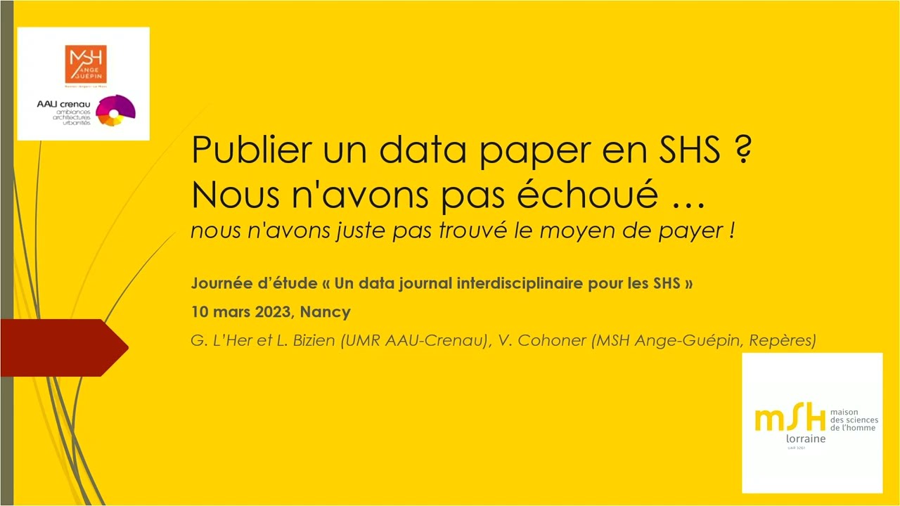 Publier un data paper en SHS ? Nous n'avons pas échoué...