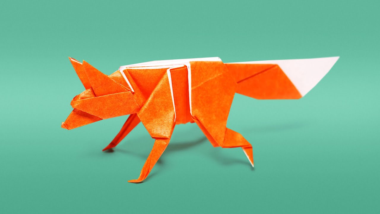 Origami Fox (Saku) - Paper Folding / Papier Falten / 종이접기 - Paper Crafts 1101 おりがみ