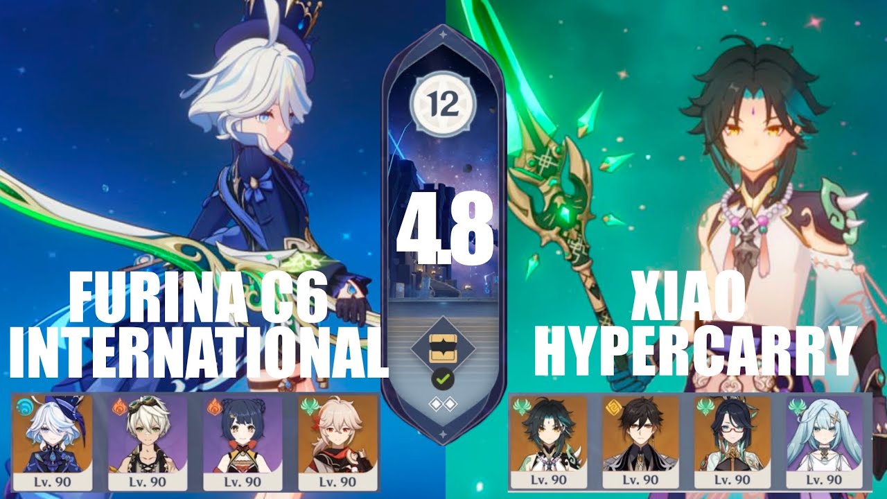 Furina C6 and Xiao C2 vs NEW SPIRAL ABYSS 4.8 | Floor 12 9 stars | Genshin Impact