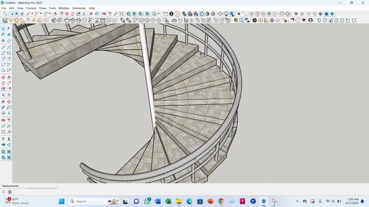 How to Make Spiral Stair in Sketchup | এস্কেচাপ সফটওয়্যার দিয়ে কিভাবে স্পাইরাল সিড়ি করবো | Civilicon