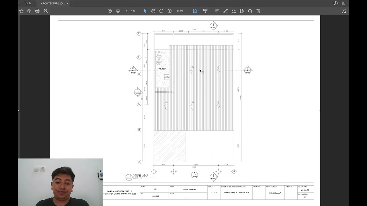 presentasi rumah tinggal 2 lantai digital architecture 2d