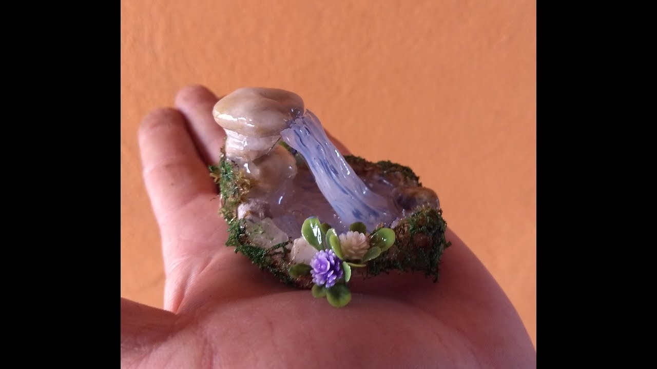 como fazer mini fonte / How to make mini fountain for miniature gardens