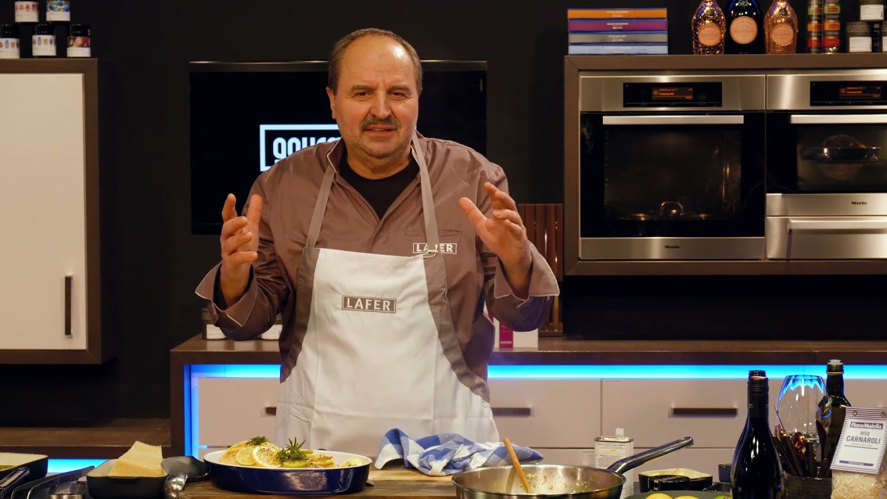 Ostermenü - Hauptspeise von Johann Lafer | Risotto m. gegrilltem grünen Spargel & Zitronenhuhn