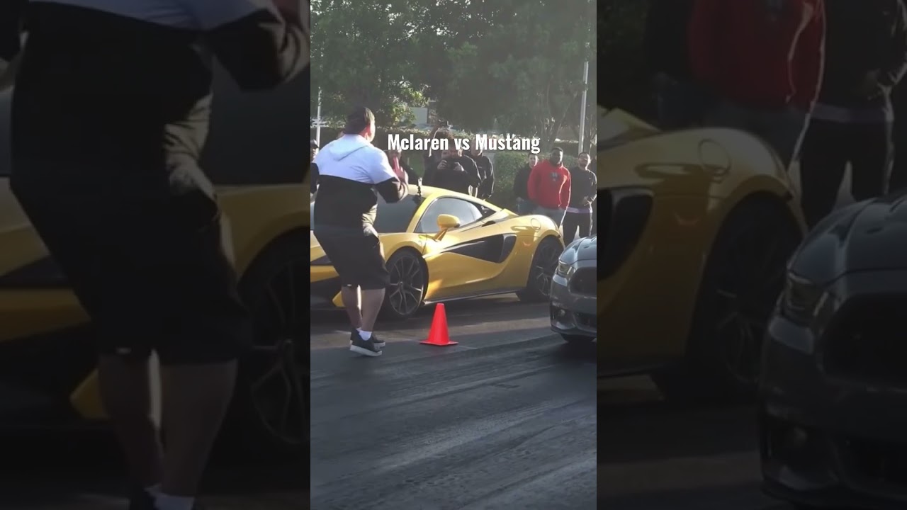 Mclaren vs Mustang dragrace #mustang #mclaren #dragrace #dragracing