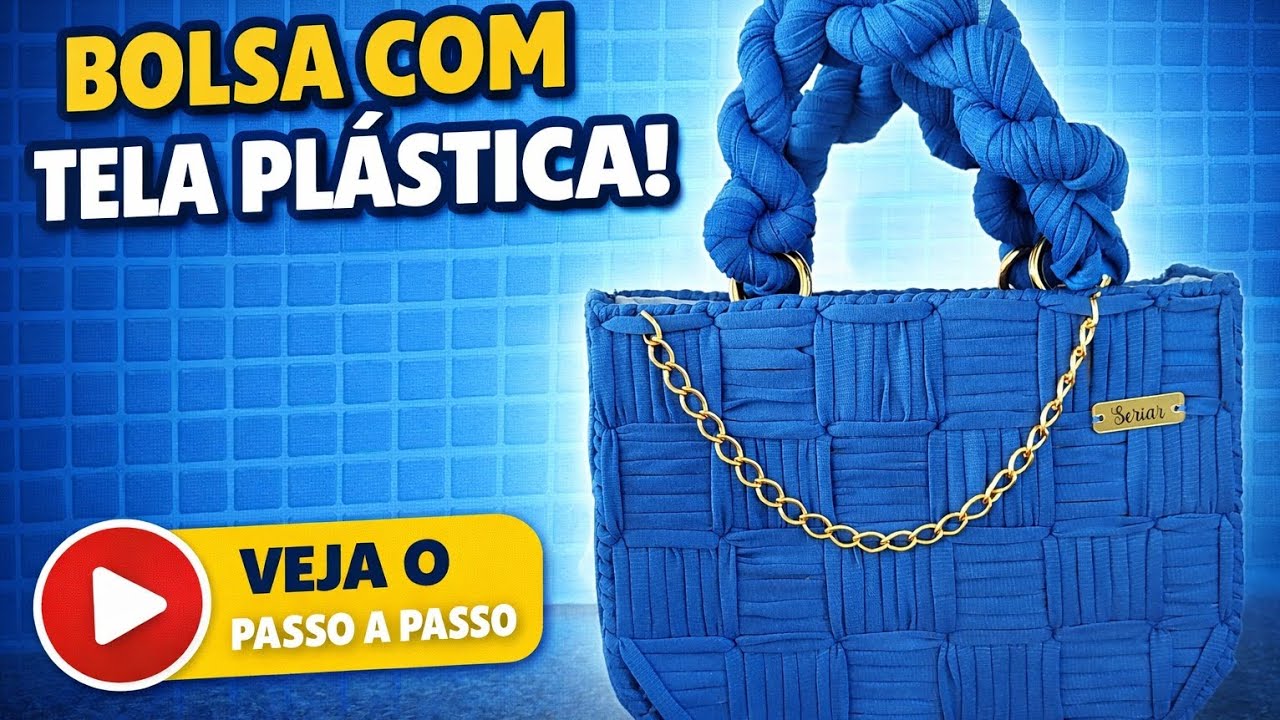 Bolsa na tela plástica com fio de malha 