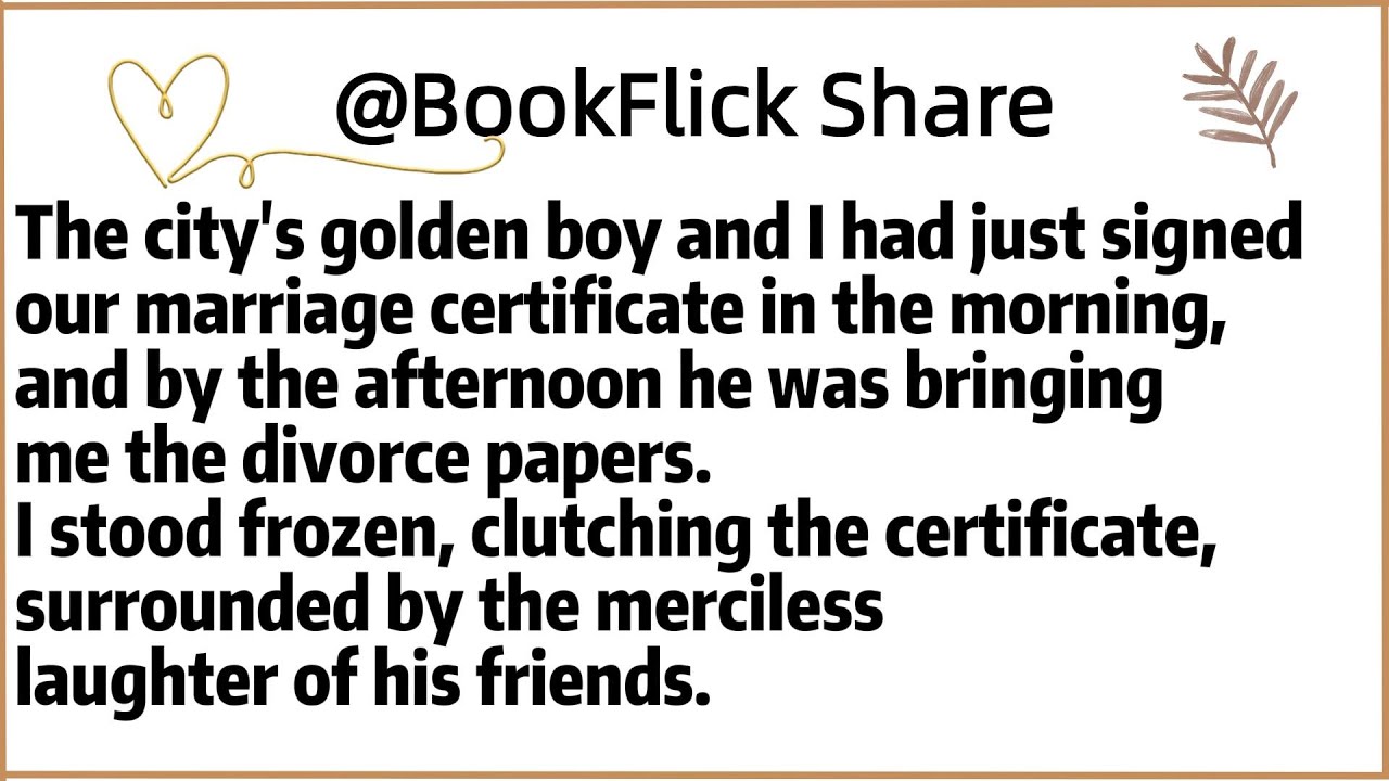 The city's golden boyand I had just signed our marriage certificate in the morning,and by the