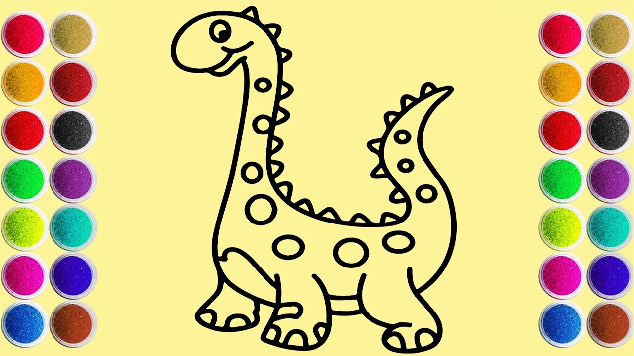 Relax and enjoy this satisfying sand painting of a cute dinosaur | easy step by step tutorial