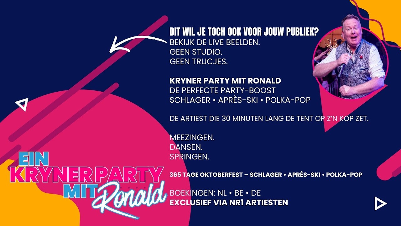 Kryner Party mit Ronald – Live Oktoberfest | Schlager Après-Ski Feest Act