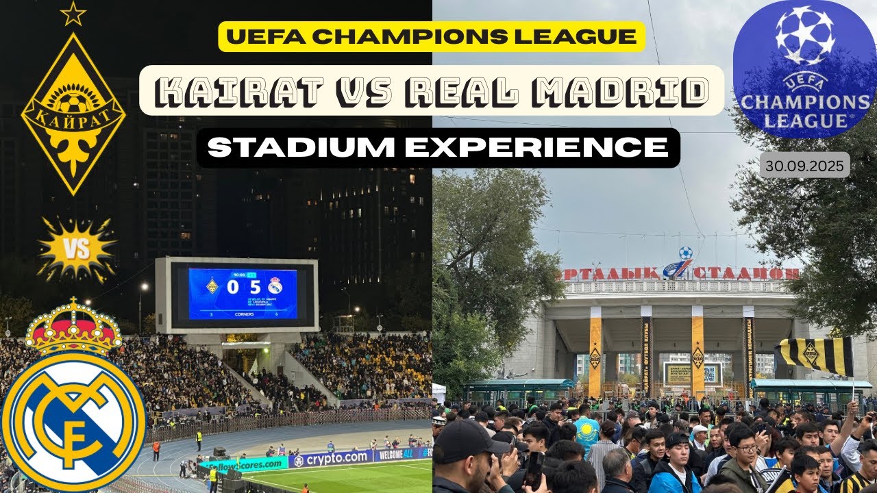 Historic Champions League Night in Almaty ⭐ Kairat vs Real Madrid 0:5 | Stadium Atmosphere
