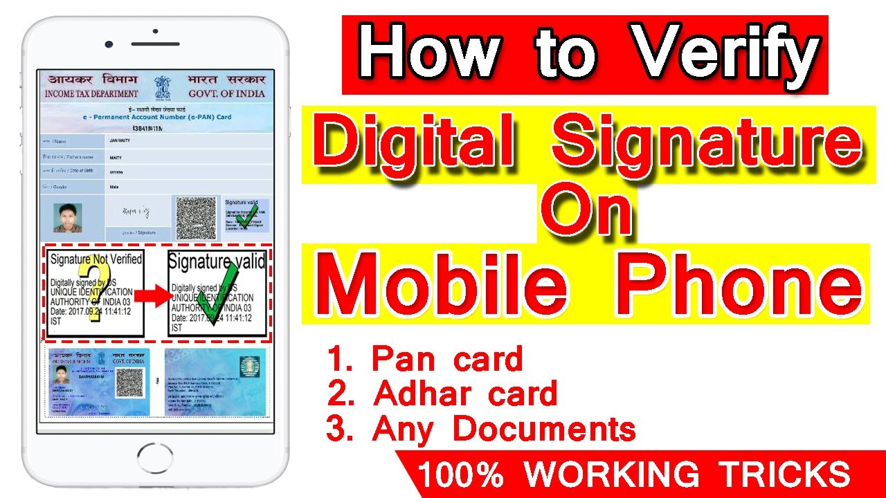 How to verify Digital Signature on Mobile in any Documents 2021