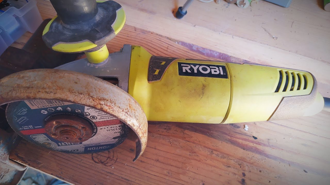 Reparación de radial Ryobi atascada, bloqueada.