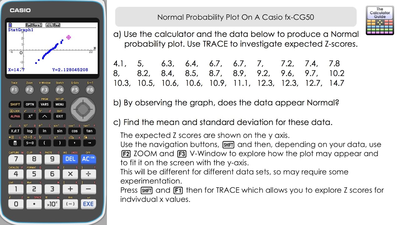 Normal Probability Plot On A Casio fx-CG50
