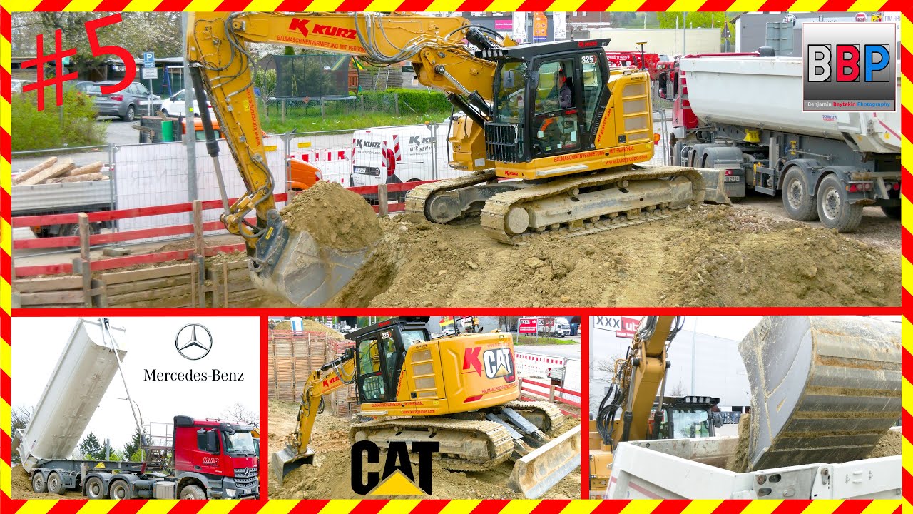 👷 CAT 325 Next Gen & Mercedes Tipper Trailer Truck, Fellbach, #5