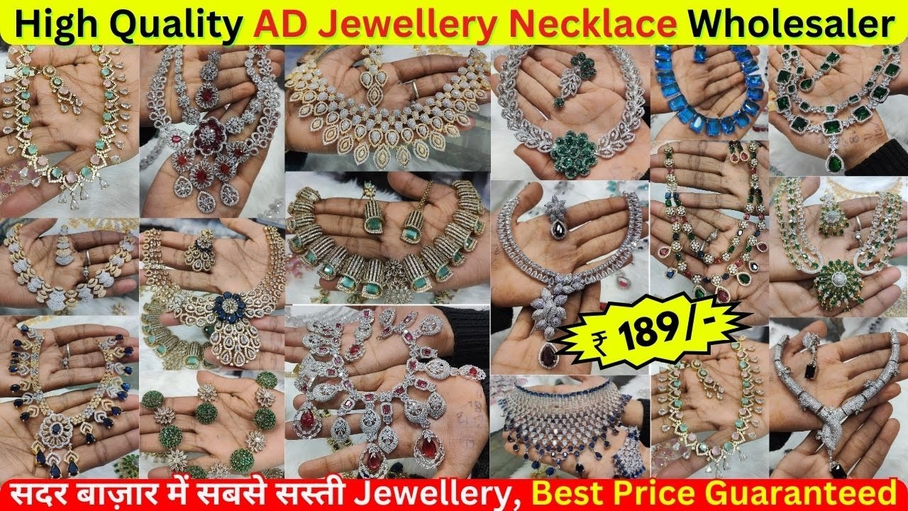 AD Jewellery Necklace Collection | Premium Quality & Cheap Price AD Necklace Wholesale Shop Delhi