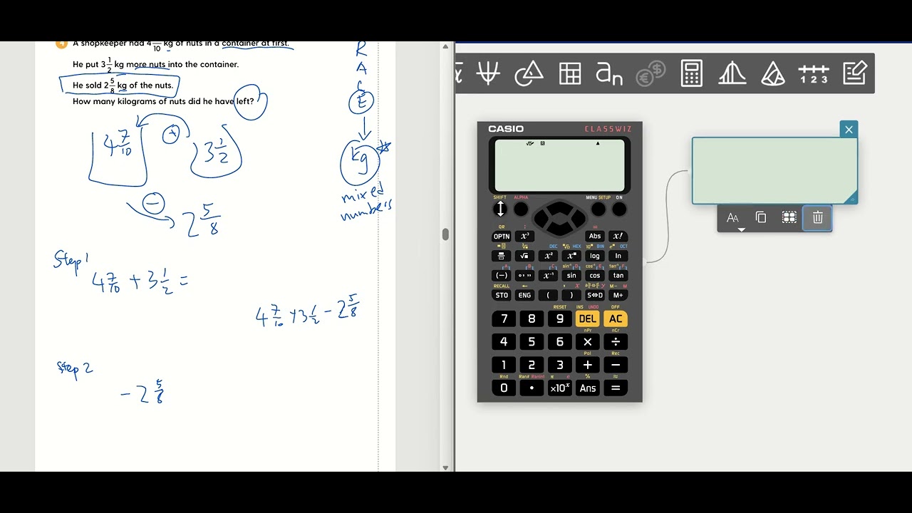 Fractions AddSubtract Mixed Numbers Calculator 5A PB Pg 60 Q4