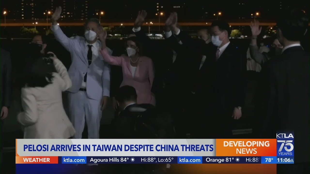 Pelosi arrives in Taiwan despite China threats