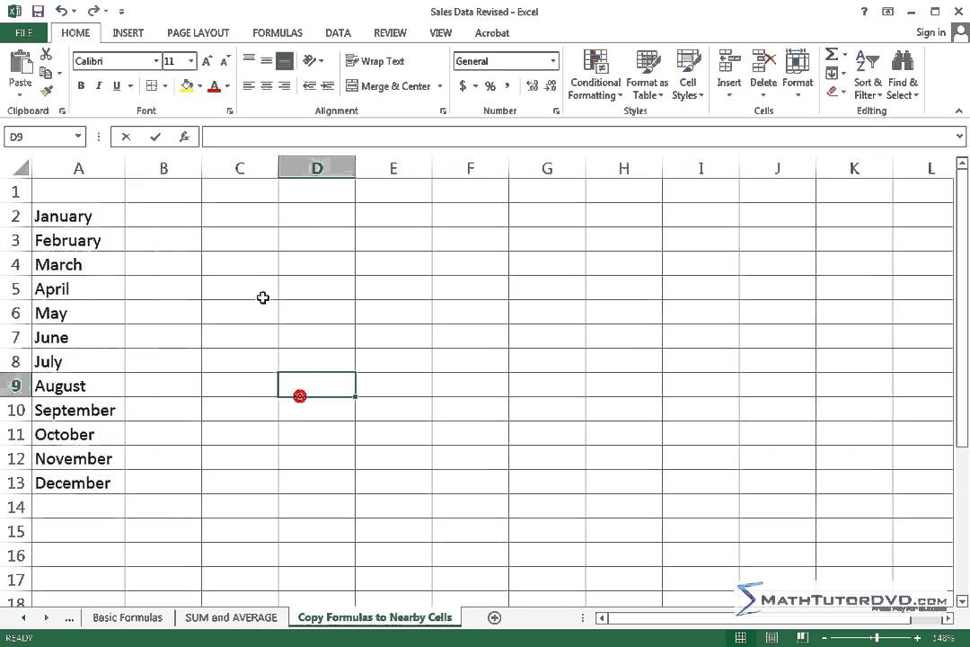Lesson 18 - Copying And Pasting Formulas