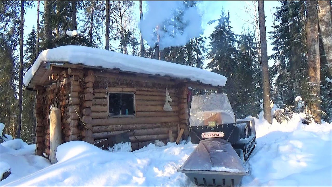 23 февраля \ ПРАЗДНИЧНАЯ РЫБАЛКА НА ЛЕСНОЙ РЕЧКЕ \ Часть 1 \ Пробиваемся на новые места